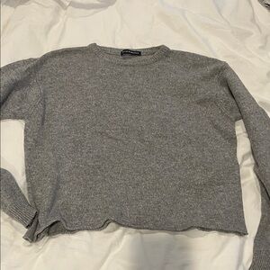 Brandy Melville Heather Gray Crew wool Neck Sweater